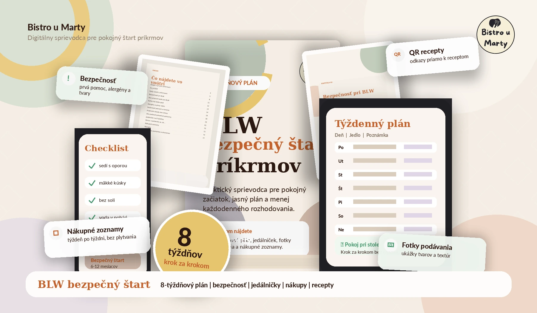 Náhľad produktu Prvé príkrmy bez stresu - 8 týždňový plán Bistro u Marty